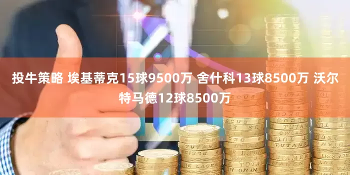 投牛策略 埃基蒂克15球9500万 舍什科13球8500万 沃尔特马德12球8500万